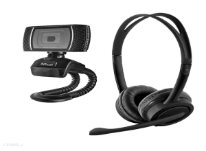 WEBCAM TRUST 720P + AUDIFONO C/MICROFONO USB NEGRO