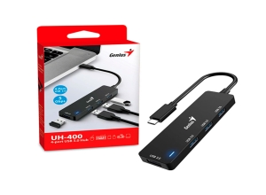 HUB USB TYPE-C - USB 3.0 4 PUERTOS GENIUS UH-400 BLACK