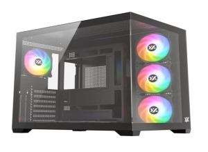 CASE XYZ TESSERACT X 50 BLACK MID TOWER 4 FAN 120MM ARGB VIDRIO TEMPLADO SIN FUENTE