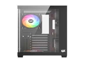 CASE XYZ TESSERACT X 50 BLACK MID TOWER 4 FAN 120MM ARGB VIDRIO TEMPLADO SIN FUENTE