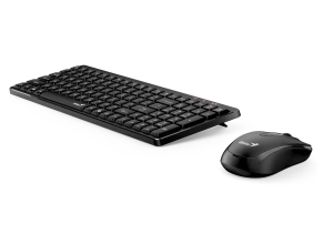 TECLADO GENIUS + MOUSE WIRELESS LUXEMATE Q8100 AI COPILOT COMPACT MULTIMEDIA SP BLACK