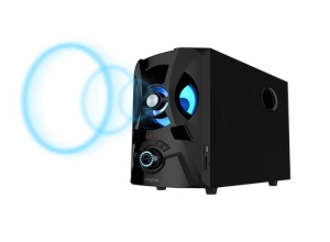 PARLANTE CREATIVE E2900 2.1 60W/120W BT/FM/USB/SD/3.5MM 220V LUZ LED BLACK