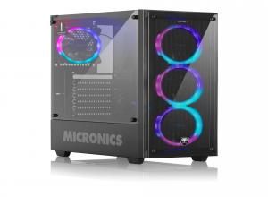 CASE MICRONICS GAMER CRYSTAL FNT-8021R DOUBLE RING RGB RC VIDRIO TEMPLADO