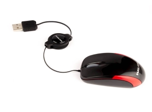 MOUSE HALION RETRACTIL COBRA HA-M1862 NEGRO/ROJO