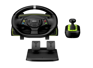 TIMON CON PEDAL + PALANCA GENIUS GX SPEED MASTER X2 DUAL MOTOR VIBRATION 1080° ROTACION PS4/PS3/PC USB BLACK
