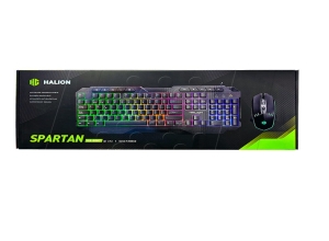 TECLADO HALION GAMER + MOUSE GAMER SPARTAN HA-808C LED